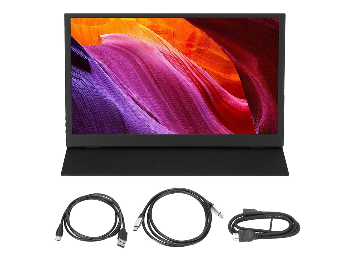 Monitor portátil de 15,6 pulgadas, 1080p, IPS, compatible con micro USB, USB C y mini HDMI para portátiles y juegos.