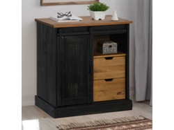 Aparador | Mueble De Comedor | Buffet Halden Con Puerta Corredera Negro 80x40x80 Cm Wsd85111