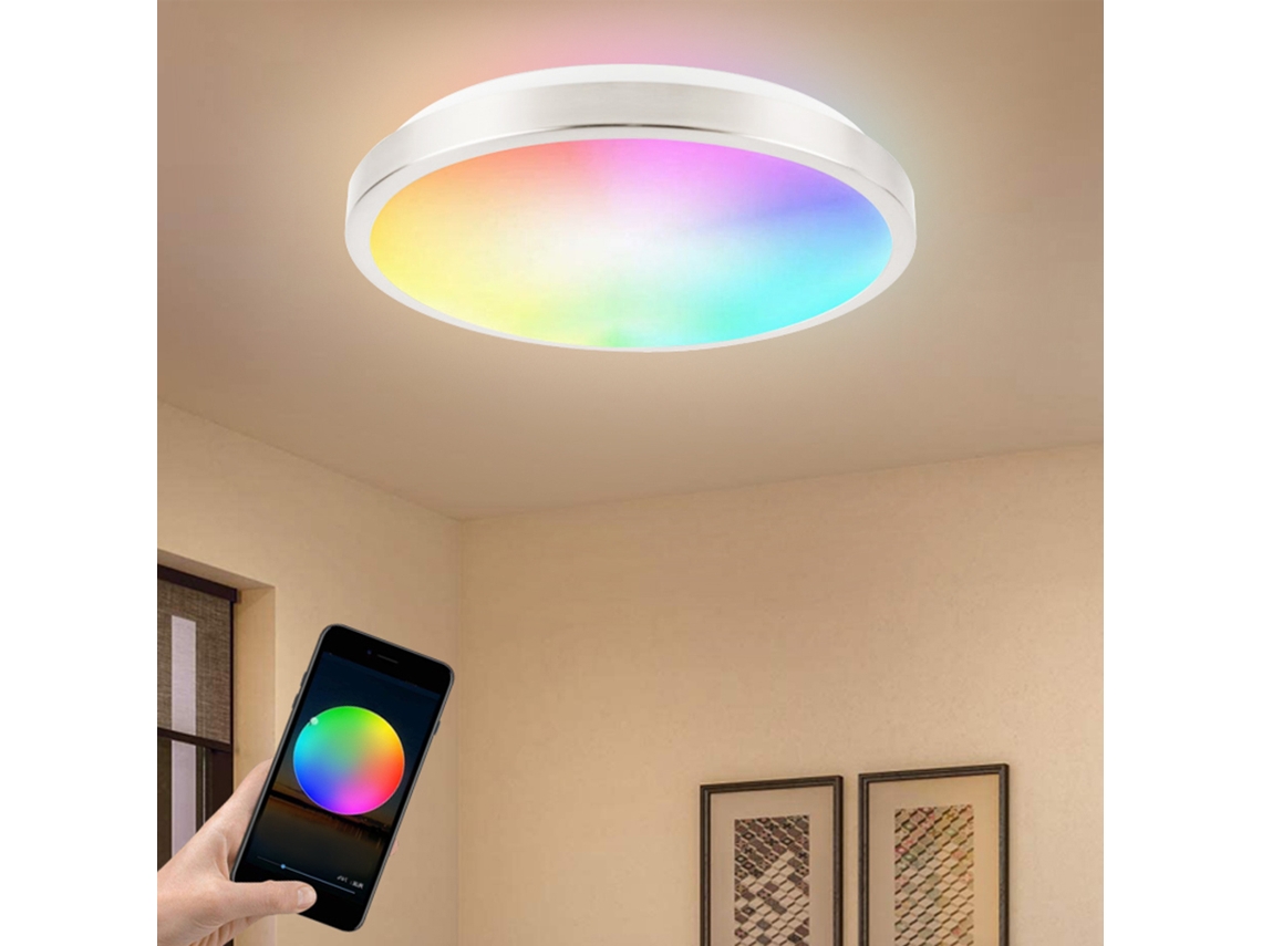 2026-lámpara De Techo Inteligente 11 Pulgadas 15w Empotrada Wifi Rgb 2700k-6500k Control Por Voz Y App Sin Hub