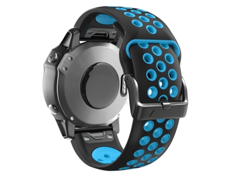Correa de Silicona dos colores liberación rápida para Garmin Tactix Delta/Enduro/Fenix 7X/Fenix 7X - negro/cielo azul