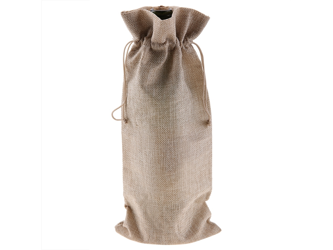12 Bolsas De Lino Sencillas Para Vino Con Cierre De Cordón, Funda Decorativa Para Champán (beige)
