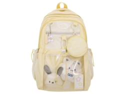 Mochila escolar moderna e informal con compartimentos espaciosos, funda ergonómica para portátil para mayor comodidad y practicidad, amarilla.