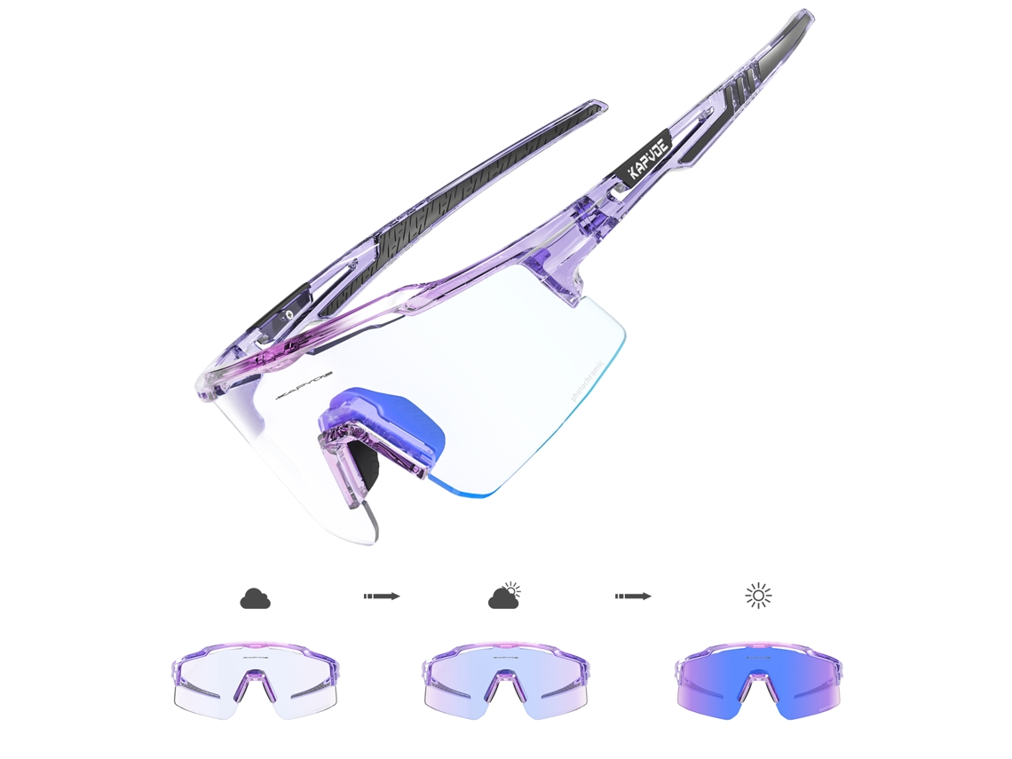 Gafas de ciclismo fotocromáticas con lentes fotocromáticas y protección UV400 MDUG (modelo 2 morado)