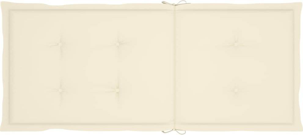 Vidaxl 2x Cojines de silla crema almohadilla acolchado banco para 2 unidades 120x50x3 120x50x4 120 50 4