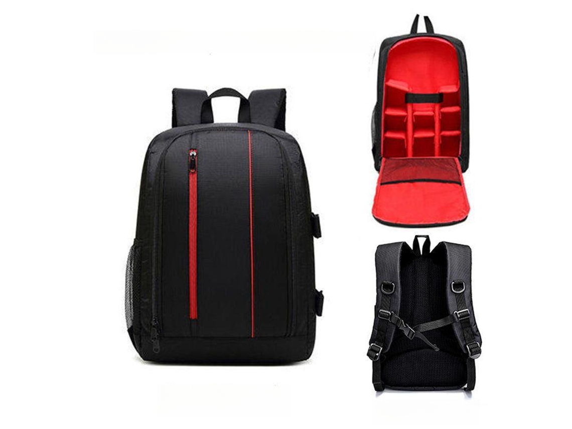 Mochila para cámara de gran capacidad, impermeable y resistente al desgaste, Cuich (Grande, roja)