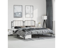 Estructura Cama Sin Colchón Con Cabecero Metal Negro 193x203 Cm