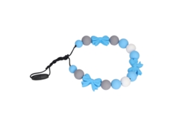 Collar De Dentición De Silicona Suave Con Cuentas En Forma De Lazo Para Bebé - Azul