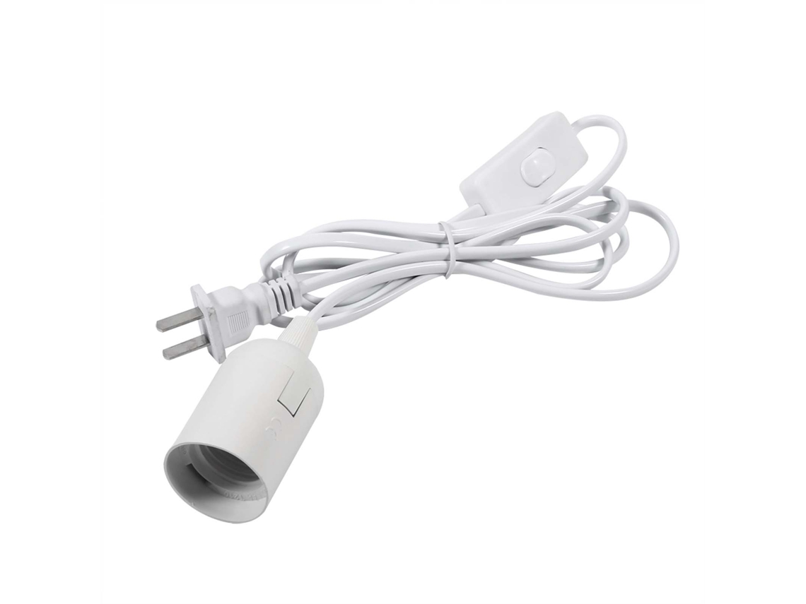 Rebe-lámpara Colgante Con Interruptor, Portabombillas Y Socket, Lámpara De Hogar, Farol Blanco