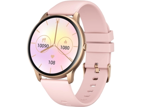 VEANXIN Reloj inteligente para mujer IP68 Reloj redondo resistente al agua -Rosa