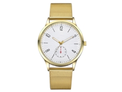 Reloj De Pulsera Para Hombre De Moda Casual Con Dial De Aleación Simple Cuarzo Oro