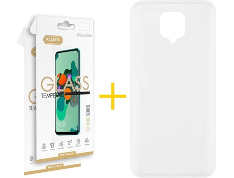 Kit Funda + 2 Protectores de Pantalla Xiaomi Redmi Note 9S / 9 Pro ACCETEL Liso 3 Transparente