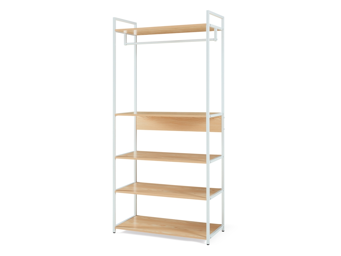 Perchero Larem con 2 cajones 180x120x40cm Efecto Roble [EN.CASA]