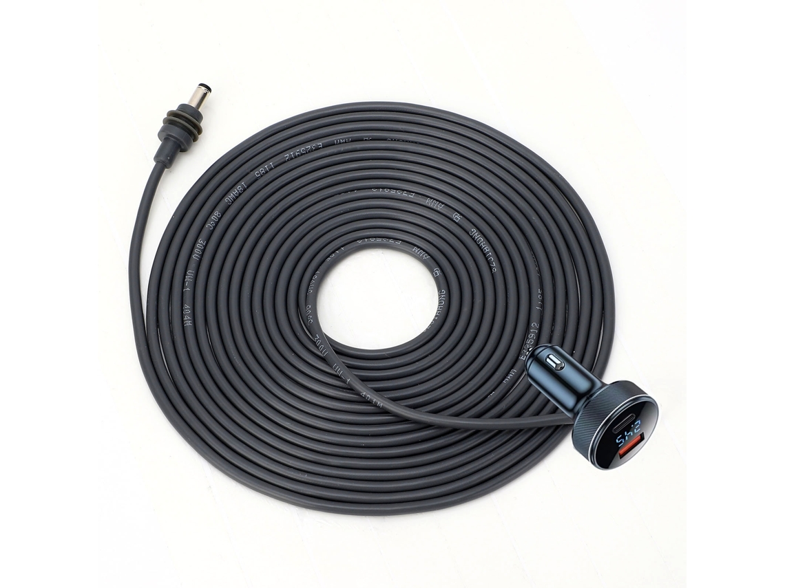 Cabo De Alimentación De Cc Con Pantalla De Voltaje 6.5ft Ip68 Resistente Al Agua Para Coche, Barco, Rv 18awg