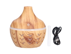 Difusor De Aromas Y Humidificador De 300 Ml Con Diseño De Vetas De Madera Y Luz Led Usb Para Uso Doméstico.
