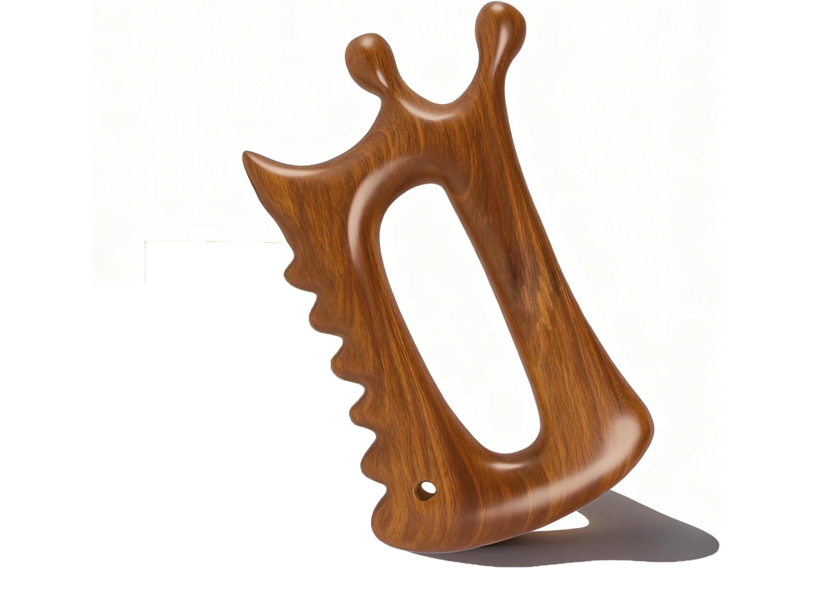 Gua Sha Para Rostro Y Cuerpo – 6 En 1 De Madera Natural King Wood – Drenaje Linfático, Reafirmante Y Antihinchazón (marrón)