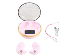 Auriculares Inalámbricos Bluetooth Con Estuche De Carga Y Pantalla Digital Rosa Para Dormir, Trabajar Y Escuchar Música.