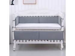 Juego de 4 protectores de cuna PANOONA, color gris (2 x 132 cm + 2 x 68,5 cm)