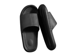 Zapatillas de baño antideslizantes, suela gruesa y suave integrada, zapatillas de casa ligeras, negras, tallas 40 y 41 (25 cm/9,8 pulgadas)