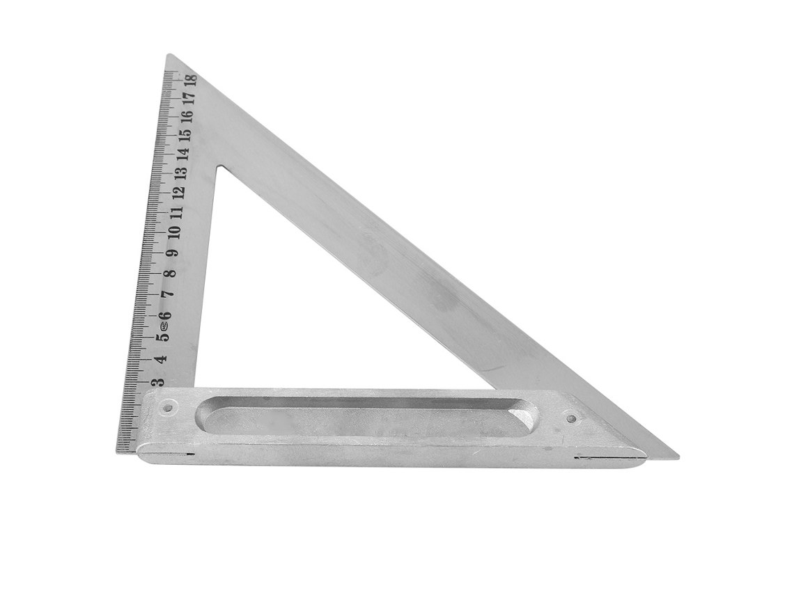 Régua Triangular De 90 Graus De Alumínio De 18.5 Cm, Medidor De Ângulo Horizontal Mais Espesso 7.3in