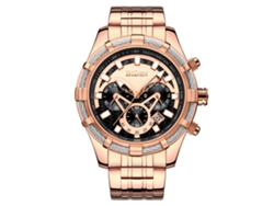 Reloj De Hombre (dorado), Moderno Y Elegante, Cronógrafo De Cuarzo Multifuncional De Seis Agujas.