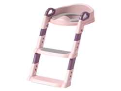 Assento De Treino Infantil Com Escada Ajustável Anti-derrame Silicone Pu Rosa Roxo