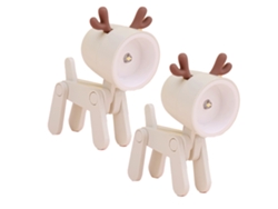 2 Unidades De Candeeiro De Mesa Dobrável Pequeño Com Orelhas - Bege - Fulvo JEIIBRZUI