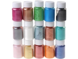 Juego De 8 Botellas De Polvo Brillante Nacarado Para Hacer Barro, Resina,