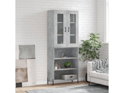 Aparador Alto Madera Contrachapada Gris Hormigón 69,5x34x180 Cm