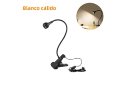 (luz Negra Cálida) Luz De Lectura Usb Con Soporte Y Clip, Luz De Noche Para Dormitorio