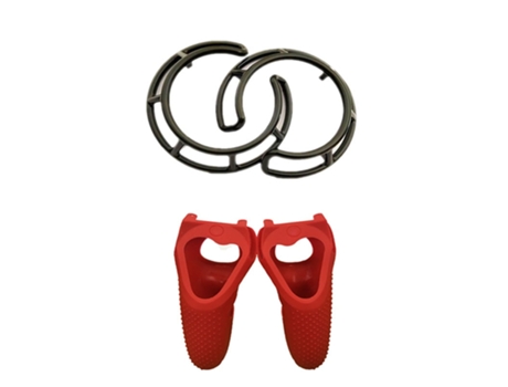 Cubierta Protectora SLOWMOOSE para Oculus Rift S Quest Headset Vr Shell Juego Anticaídas (1 Par - Rojo)