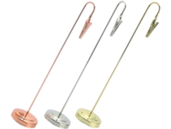 Juego De 3 Portanotas Metálicos De 20 Cm Con Clip Dorado.