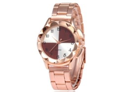 Reloj De Cuarzo Casual Unisex Con Correa De Acero Marrón Oscuro Para Hombre Y Mujer