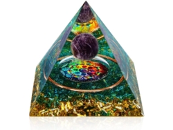 2026-pirámide De Energía Positiva 2.3x2.3in Cristales Orgonita Protección Sanación Meditación Atrae Prosperidad Verde