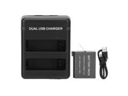 Cargador Doble Portátil Y Seguro Para Batería Ahdbt401 De 1600 Mah Con 2 Ranuras Usb Para Diferentes Aplicações E Usos