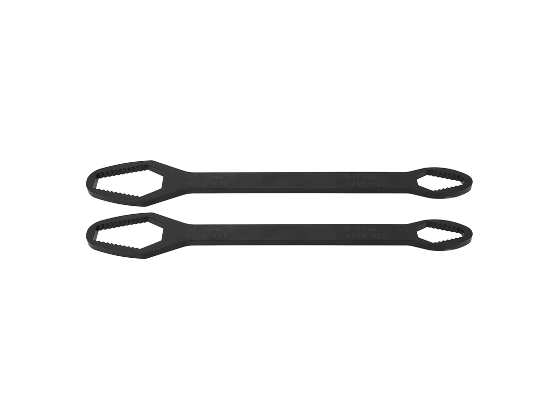 Llave Universal De 2 Piezas De Doble Extremidad Autoajustable Ajustable 8‑22mm 260mm Larga (electroforesis Negra)