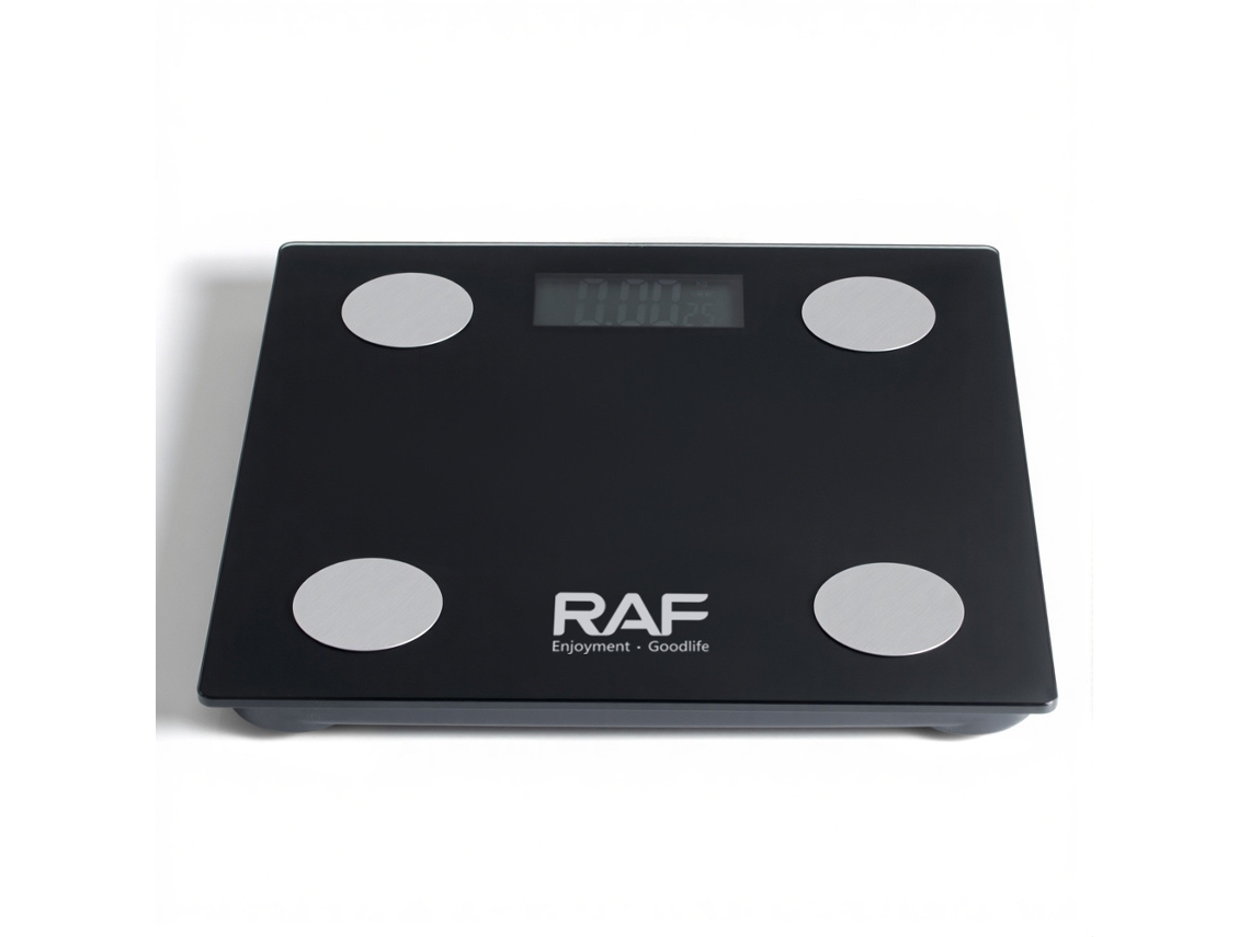 Báscula de grasa corporal con Bluetooth, báscula de baño, báscula inteligente recargable con vidrio templado Mdug