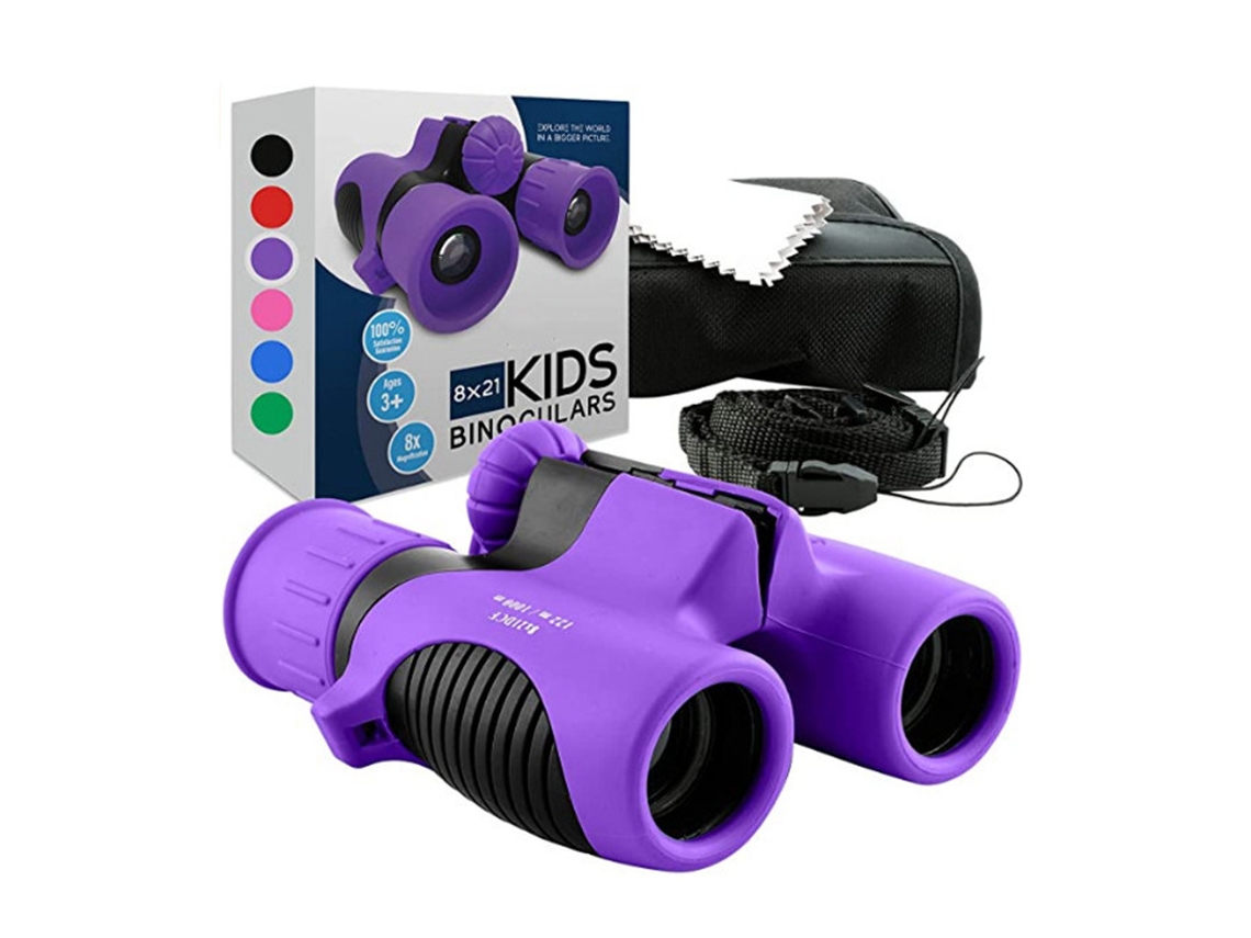 Prismáticos portátiles de alta definición 8x21 para niños - Morado + Negro CHENNNLS