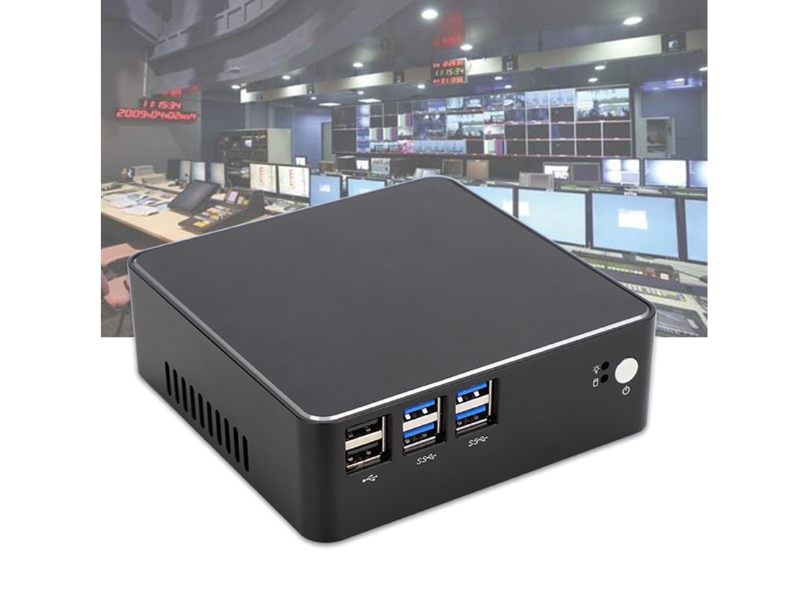 Mini Pc Industrial Intel Core I5 7260u 4g Ram128gb Ssd Negro Para Escritorio Luz Dorada