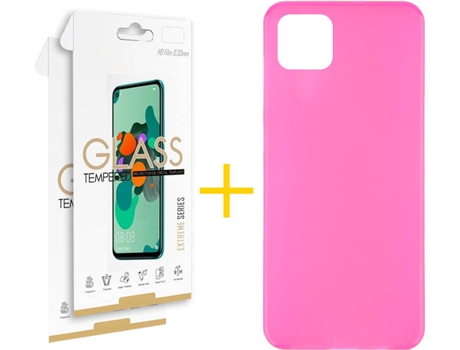 Kit Funda + 2 Protectores de Pantalla Samsung Galaxy A22 5G SKYHE Liso (Rosa)