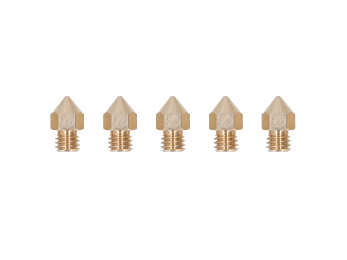 5 Boquillas Extrusoras De Latón M6 Para Impresoras 3d Con Alta Conductividad Térmica Para Filamento Cr10 De 1,75 Mm Y 0,4 Mm.