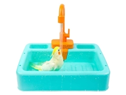 Bañera Para Pájaros Con Grifo Automático, Accesorio Para Jaulas De Loros Pequeños Y Medianos, Juguete, Limpieza