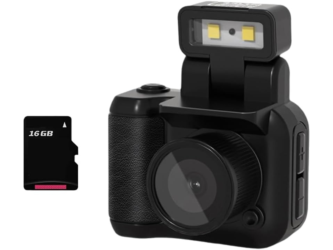 Minicámara Estilo Slr Con Sensor Cmos De 16 Gb, Flash Y Base.