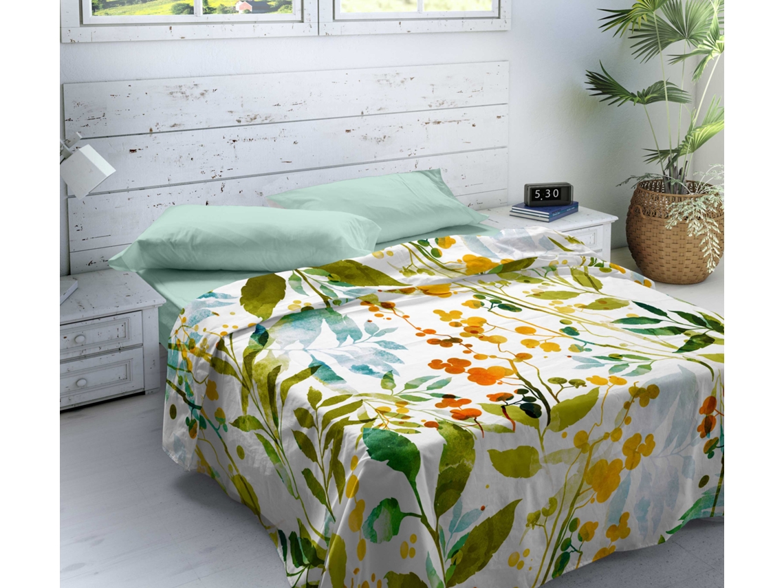 Juego De Sábana Cama 150 Algodón Extra Suave Fabricado En España Calpe NATURALS
