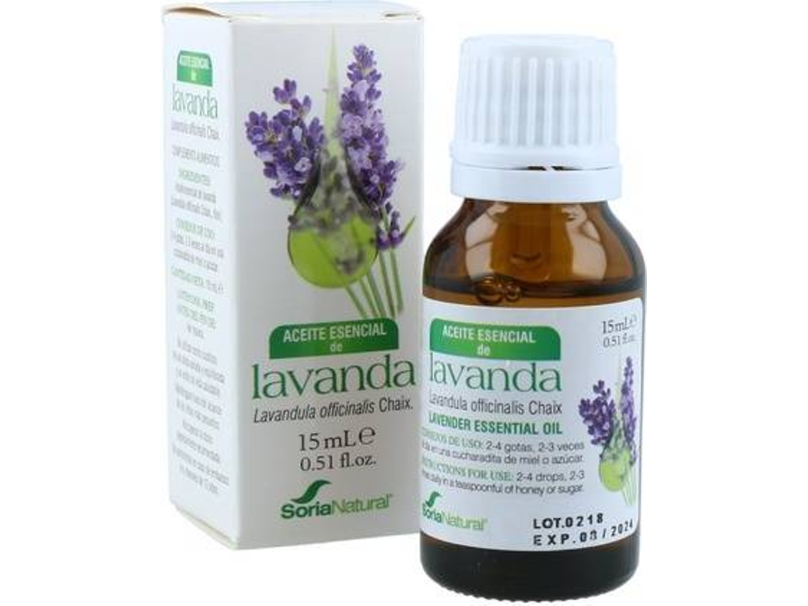 Aceite Essencial SORIA NATURAL Essencia De Lavanda (15 ml de óleo essencial (Lavanda))