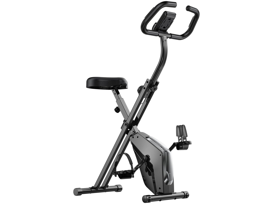 Bicicletas plegables de interior Racingreat para principiantes (Vol. de inercia: 1,6 kg, sensor de frecuencia cardíaca, monitor LCD, modelo D, negro)