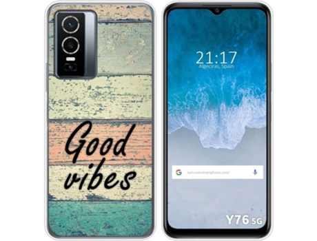 Carcasa para Vivo Y76 5G TUMUNDOSMARTPHONE Dibujos Madera 01 Multicolor