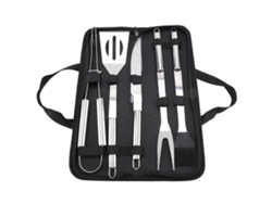 Kit de barbacoa de acero inoxidable, 5 piezas, con bolsa Oxford.