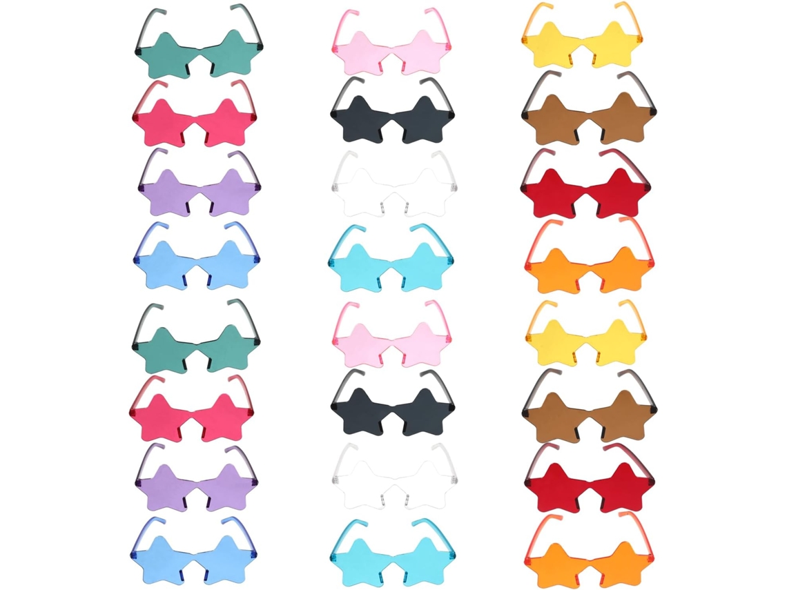 Gafas De Sol Sin Montura Con Forma De Estrella, 24 Piezas, Ideales Para Fiestas Y Como Accesorio Para Julio.