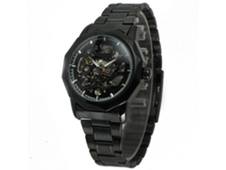 Reloj Mecánico Automático Para Hombre Winner, Resistente Al Agua Hasta 30 M, Negro.