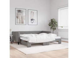 Sofá Cama Nido Con Colchón Tela Gris Oscuro 100x200 Cm